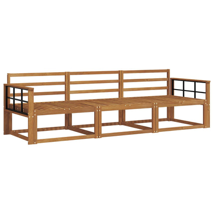 Utomhussoffset 3 pcs Naturfärg Massivt Akaciaträ