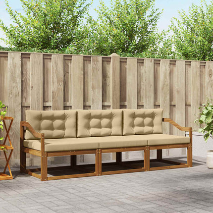 Utomhussoffset med kudde 3 pcs Naturlig och Beige