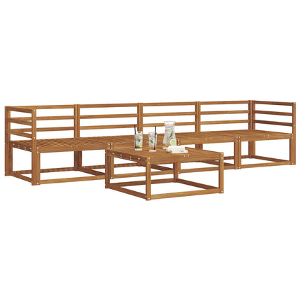 Utomhussoffset 5 pcs Naturfärg Massivt Akaciaträ