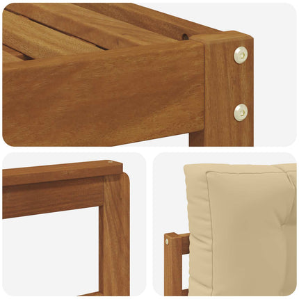 Utomhussoffset med kudde 5 pcs Naturlig och Beige