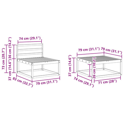 Utomhussoffset 5 pcs Naturfärg Massivt Akaciaträ