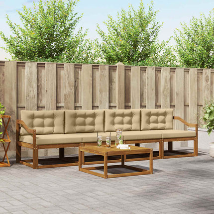Utomhussoffset med kudde 5 pcs Naturlig och Beige