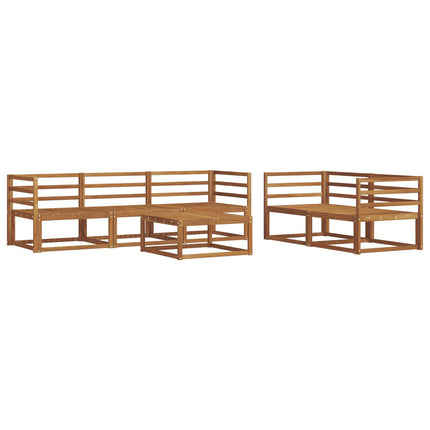 Utomhussoffset 6 pcs Naturfärg Massivt Akaciaträ