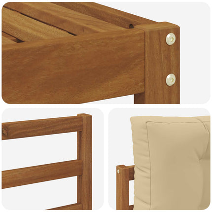 Utomhussoffset med kudde 6 pcs Naturlig och Beige
