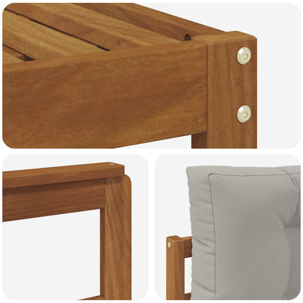 Utomhussoffset med kudde 6 pcs Naturlig och Ljus Grå