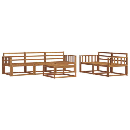 Utomhussoffset 6 pcs Naturfärg Massivt Akaciaträ