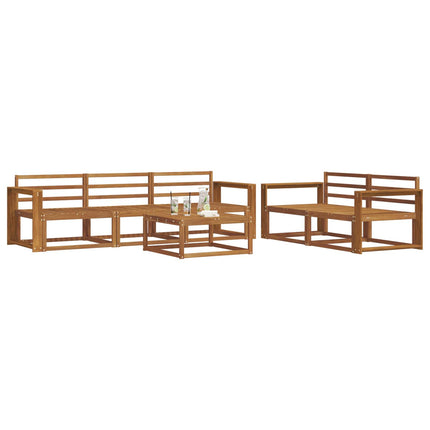 Utomhussoffset 6 pcs Naturfärg Massivt Akaciaträ