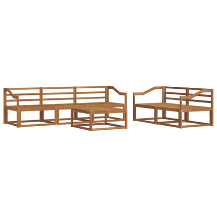 Utomhussoffset 6 pcs Naturfärg Massivt Akaciaträ