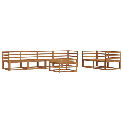 Utomhussoffset 7 pcs Naturfärg Massivt Akaciaträ