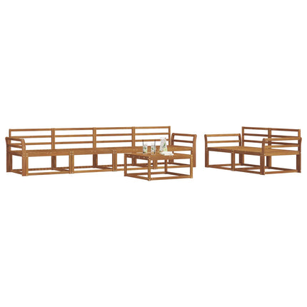 Utomhussoffset 7 pcs Naturfärg Massivt Akaciaträ