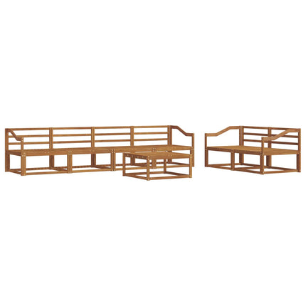 Utomhussoffset 7 pcs Naturfärg Massivt Akaciaträ