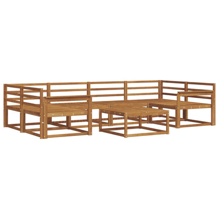 Utomhussoffset 7 pcs Naturfärg Massivt Akaciaträ