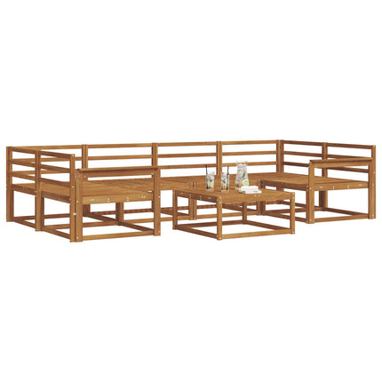 Utomhussoffset 7 pcs Naturfärg Massivt Akaciaträ