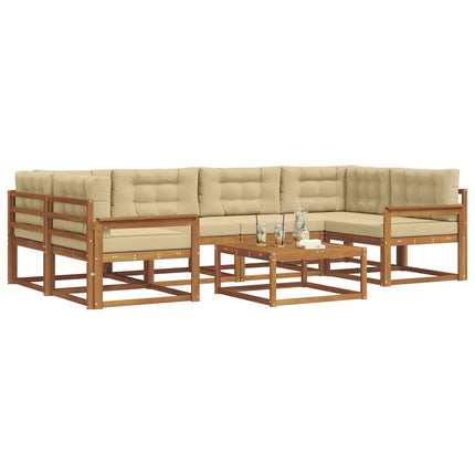 Utomhussoffset 7 pcs Naturlig och Beige