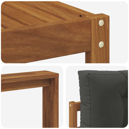 Utomhussoffset med kudde 7 pcs Naturlig och Antracit