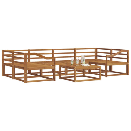 Utomhussoffset 7 pcs Naturfärg Massivt Akaciaträ