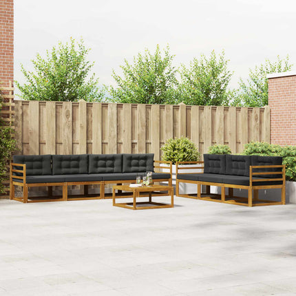 Utomhussoffset med kudde 8 pcs Naturlig och Antracit