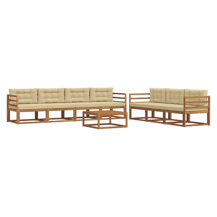 Utomhussoffset med kudde 8 pcs Naturlig och Beige