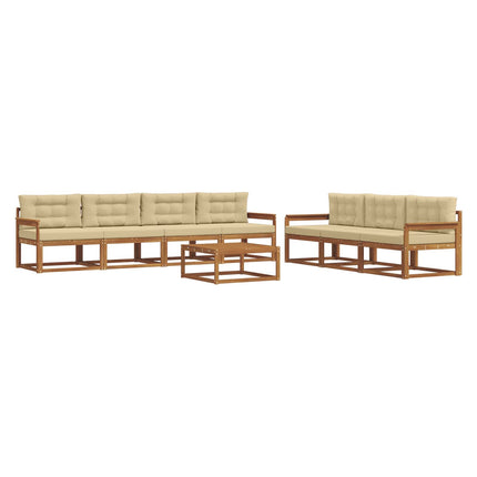 Utomhussoffset med kudde 8 pcs Naturlig och Beige