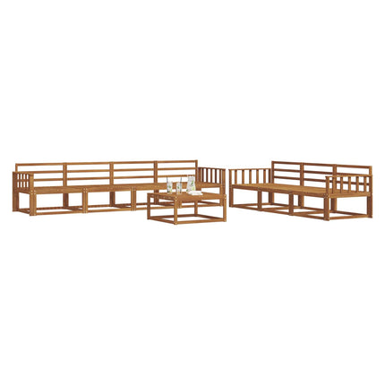Utomhussoffset 8 pcs Naturfärg Massivt Akaciaträ