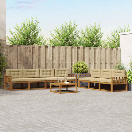 Utomhussoffset med kudde 8 pcs Naturlig och Beige