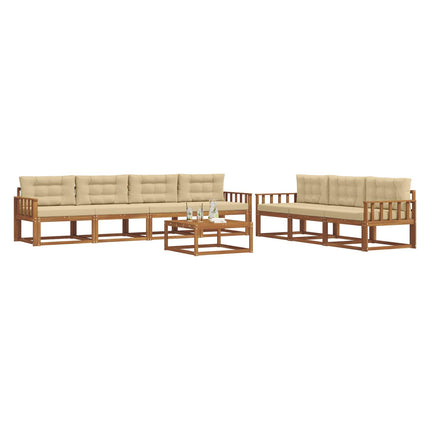 Utomhussoffset med kudde 8 pcs Naturlig och Beige