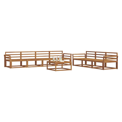 Utomhussoffset 8 pcs Naturfärg Massivt Akaciaträ