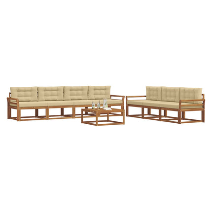 Utomhussoffset med kudde 8 pcs Naturlig och Beige