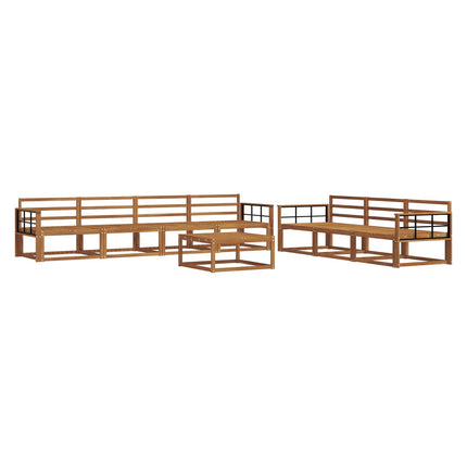 Utomhussoffset 8 pcs Naturfärg Massivt Akaciaträ