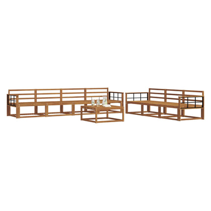 Utomhussoffset 8 pcs Naturfärg Massivt Akaciaträ