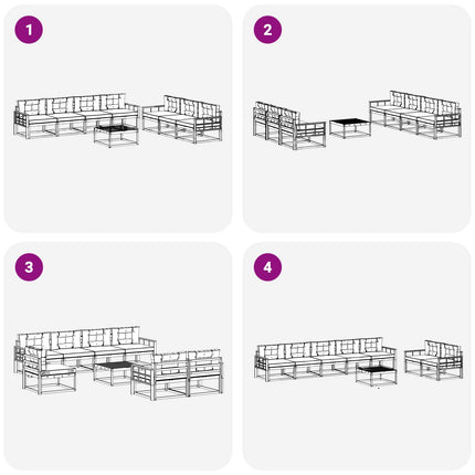 Utomhussoffset med kudde 8 pcs Naturlig och Grädde