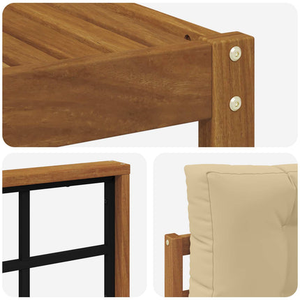 Utomhussoffset med kudde 8 pcs Naturlig och Beige