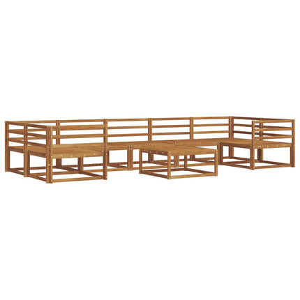 Utomhussoffset 8 pcs Naturfärg Massivt Akaciaträ