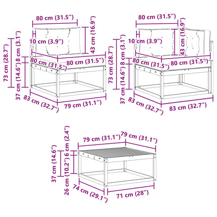 Utomhussoffset med kudde 8 pcs Naturlig och Grädde