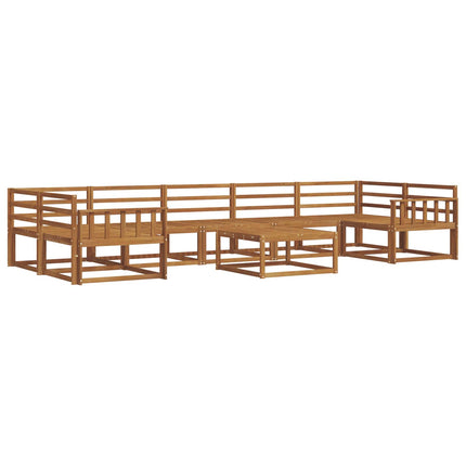 Utomhussoffset 8 pcs Naturfärg Massivt Akaciaträ