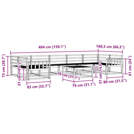 Utomhussoffset 8 pcs Naturfärg Massivt Akaciaträ