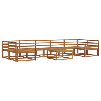 Utomhussoffset 8 pcs Naturfärg Massivt Akaciaträ