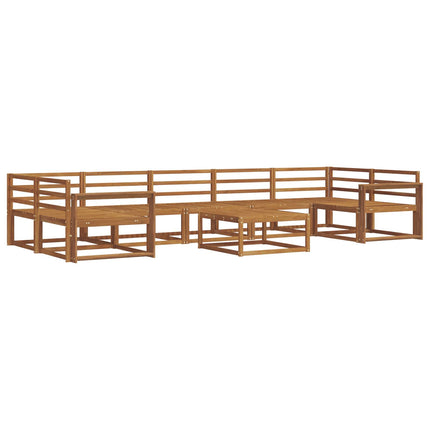 Utomhussoffset 8 pcs Naturfärg Massivt Akaciaträ