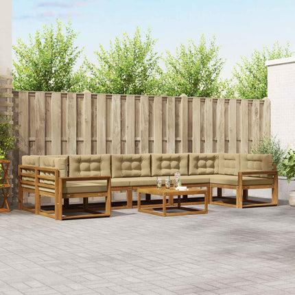 Utomhussoffset med kudde 8 pcs Naturlig och Beige