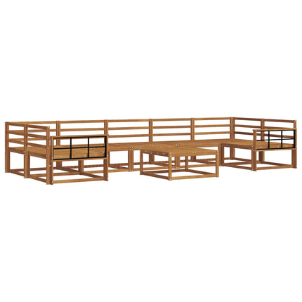 Utomhussoffset 8 pcs Naturfärg Massivt Akaciaträ