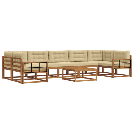 Utomhussoffset med kudde 8 pcs Naturlig och Beige