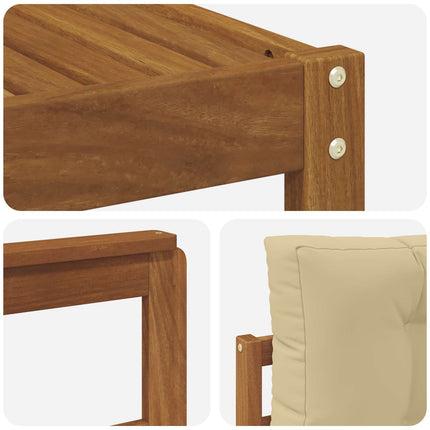 Utomhussoffset med kudde 9 pcs Naturlig och Beige