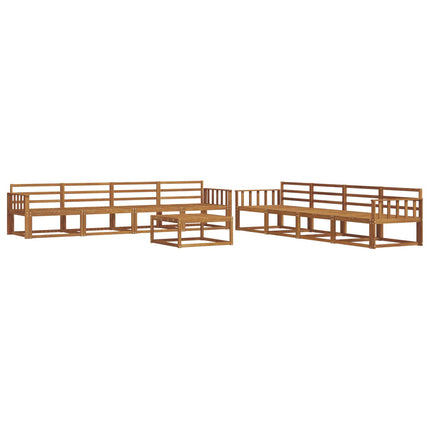 Utomhussoffset 9 pcs Naturfärg Massivt Akaciaträ