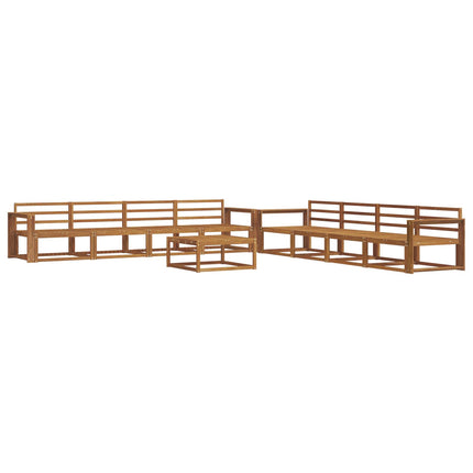 Utomhussoffset 9 pcs Naturfärg Massivt Akaciaträ