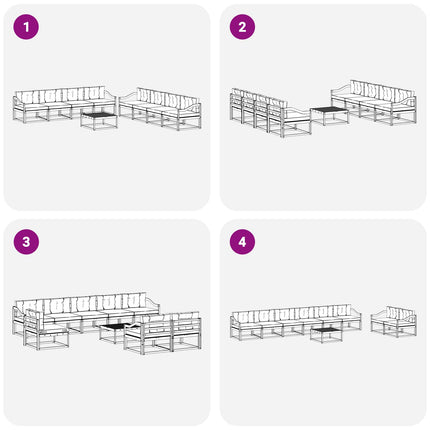 Utomhussoffset med kudde 9 pcs Naturlig och Ljus Grå