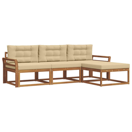 Utomhussoffset 4 st Naturlig och Beige