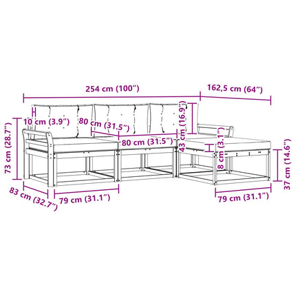 Utomhussoffset med kudde 4 pcs Naturlig och Beige