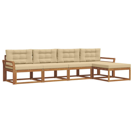 Utomhussoffset 5 st Naturlig och Beige