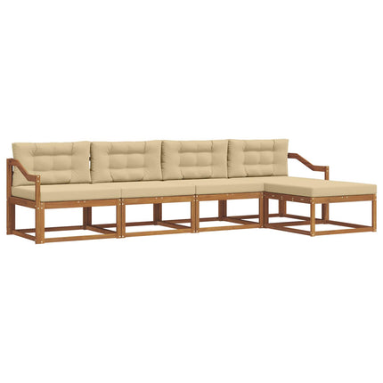 Utomhussoffset 5 st Naturlig och Beige