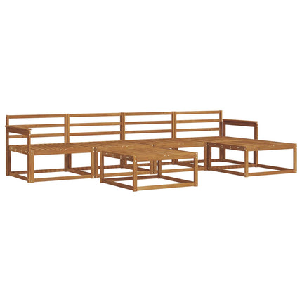 Utomhussoffset 6 pcs Naturfärg Massivt Akaciaträ